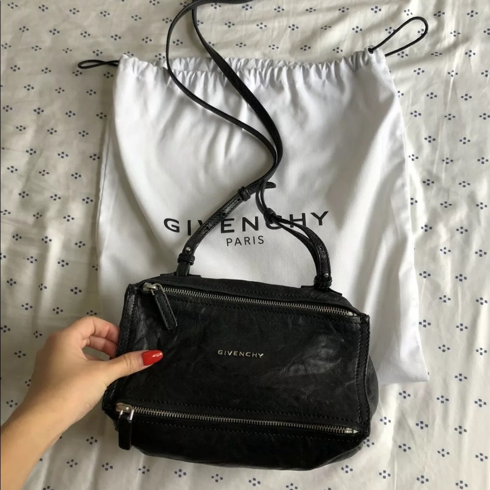 GIVENCHY mini pandora pepe leather black bag